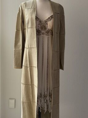 Vintage Boho Suede Maxi Jacket